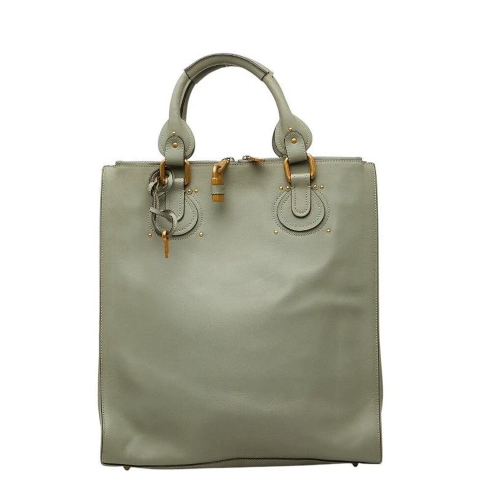 Chloe Leather Tote Bag Green